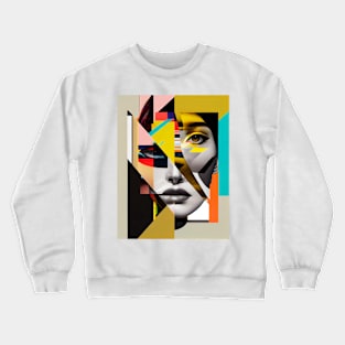 Abstract woman in pop-art style portait Crewneck Sweatshirt